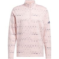 adidas Men's Core Printed 1/4 Zip Golf Pullover, Pink/Green