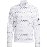 adidas Men's Core Printed 1/4 Zip Golf Pullover, White/Navy