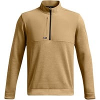 Under Armour Men's Drive Storm SF HZ 1/4 Zip Golf Pullover, Tan