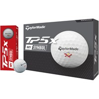 TaylorMade 2024 TP5x My Symbol Bacon & Egg Print Golf Ball, White