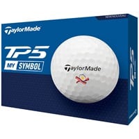 TaylorMade 2024 TP5 My Symbol Bacon & Egg Print Golf Ball, White