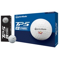 TaylorMade 2024 TP5 My Symbol Bacon & Egg Print Golf Ball, White