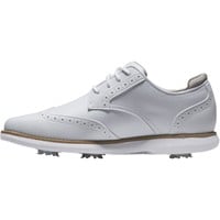 FootJoy Women's Traditions Shield Tip Golf Shoes, White/White