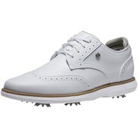 FootJoy Women's Traditions Shield Tip Golf Shoes, White/White