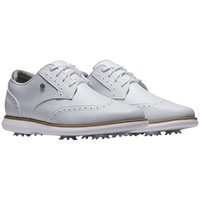 FootJoy Women's Traditions Shield Tip Golf Shoes, White/White