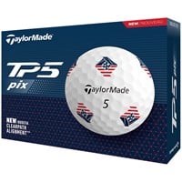TaylorMade 2024 TP5 Pix 3.0 USA Golf Ball, White/Multi