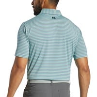 FootJoy Men's Multi Pinstripe Lisle Golf Polo, White/Navy