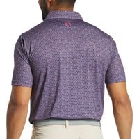 FootJoy Men's Flying Wasp Print Lisle Golf Polo, Purple/Black