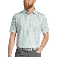 FootJoy Men's Flying Wasp Print Lisle Golf Polo, White/Green