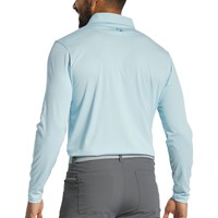 FootJoy Men's Long Sleeve Sun Protection Golf Shirt, Light Blue/White