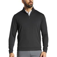 FootJoy Men's Approach 1/4 Zip Golf Pullover, Black