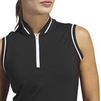 adidas Women's Ult 365 Solid Zip Sleeveless Golf Polo, Black