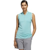 adidas Women's Ult 365 Solid Zip Sleeveless Golf Polo, Light Green
