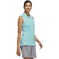adidas Women's Ult 365 Solid Zip Sleeveless Golf Polo, Light Green