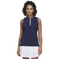 adidas Women's Ult 365 Solid Zip Sleeveless Golf Polo, Navy