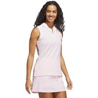 adidas Women's Ult 365 Solid Zip Sleeveless Golf Polo, Pink