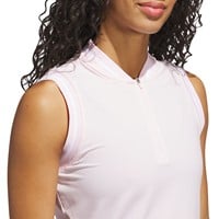 adidas Women's Ult 365 Solid Zip Sleeveless Golf Polo, Pink