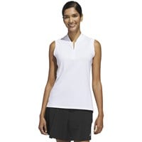 adidas Women's Ult 365 Solid Zip Sleeveless Golf Polo, White