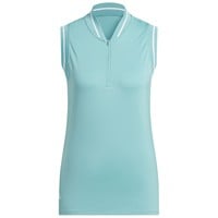 adidas Women's Ult 365 Solid Zip Sleeveless Golf Polo, Light Green