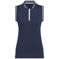 adidas Women's Ult 365 Solid Zip Sleeveless Golf Polo, Navy