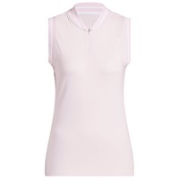 adidas Women's Ult 365 Solid Zip Sleeveless Golf Polo, Pink