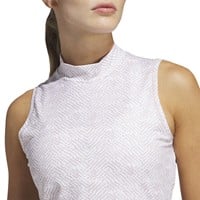 adidas Women's Ult 365 Printed Sleeveless Golf Mock Top, Beige