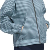 adidas Women's Ult 365 Gingham Check Golf Jacket, Dark Purple