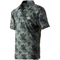adidas Junior Script Print Golf Polo, Green