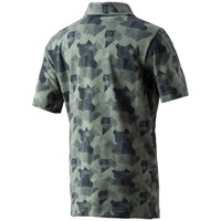 adidas Junior Script Print Golf Polo, Green