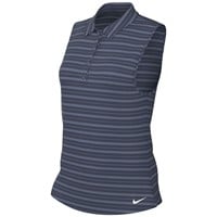 NIKE Women's Victory Stripe Sleeveless Golf Polo, Navy