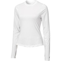 NIKE Women's Victory Dri Fit UV Long Sleeve Print Golf Top, White