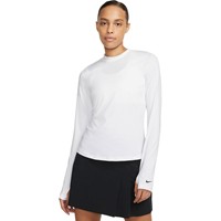 NIKE Women's Victory Dri Fit UV Long Sleeve Print Golf Top, White