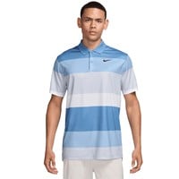 NIKE Men's DF Victory Bold Stripe Golf Polo, Blue