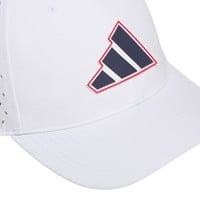 adidas Hydrophobic 2.0 Tour Golf Hat, White/Red/Blue