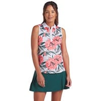 Puma Women's MATTR Floral Sleeveless Golf Polo, White
