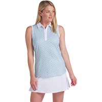 Puma Women's Cloudspun Scallop Sleeveless Golf Polo, Light Blue