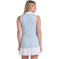 Puma Women's Cloudspun Scallop Sleeveless Golf Polo, Light Blue