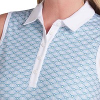 Puma Women's Cloudspun Scallop Sleeveless Golf Polo, Light Blue