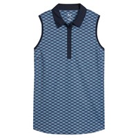 Puma Women's Cloudspun Scallop Sleeveless Golf Polo, Navy