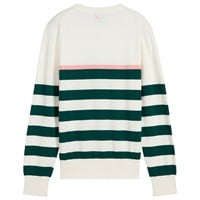Puma Women's Resort Stripe Golf Sweater, White/Green