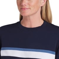 Puma Women's Resort Stripe Golf Sweater, White/Navy
