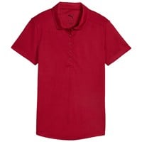Puma Women's Pure 2.0 Golf Polo, Dark Red/White