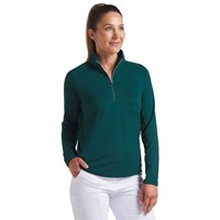 Puma Women's Pure 2.0 1/4 Zip Golf Pullover, Dark Green