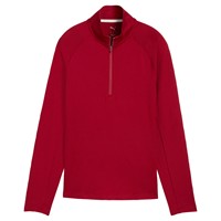 Puma Women's Pure 2.0 1/4 Zip Golf Pullover, Dark Red/White