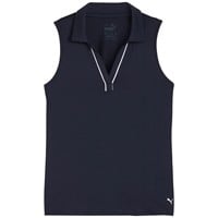 Puma Junior Solid Sleeveless Golf Polo, Navy