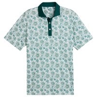 Puma Men's Pique Flower Fields Golf Polo, White