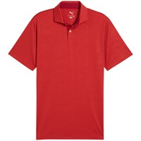 Puma Men's MATTR Micro Floral Golf Polo, Red
