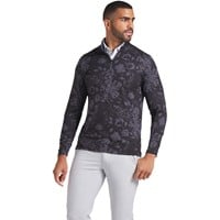 Puma Men's Pure 2.0 Rose Print 1/4 Zip Golf Pullover, Black