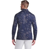 Puma Men's Pure 2.0 Rose Print 1/4 Zip Golf Pullover, Navy