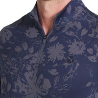 Puma Men's Pure 2.0 Rose Print 1/4 Zip Golf Pullover, Navy